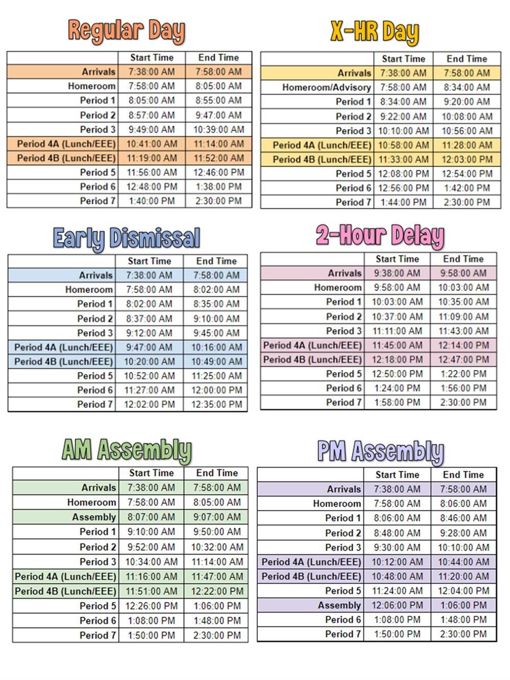 EMS Daily Schedules